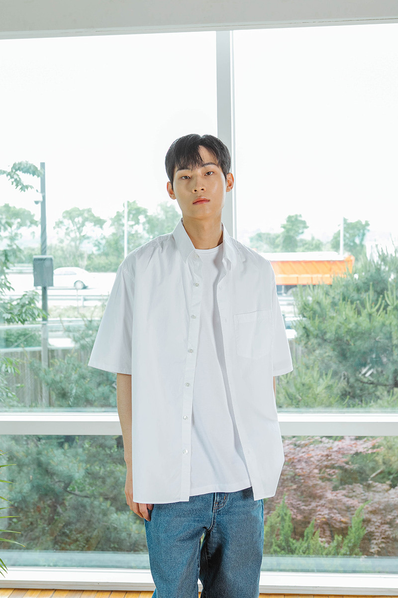 20ss Relaxed Half Sleeved Daily Shirts (White)