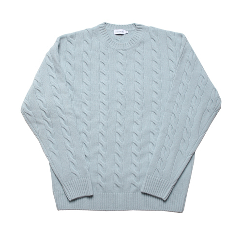 Cozy Wool Cashmere Cable Knit (Winter Sky)