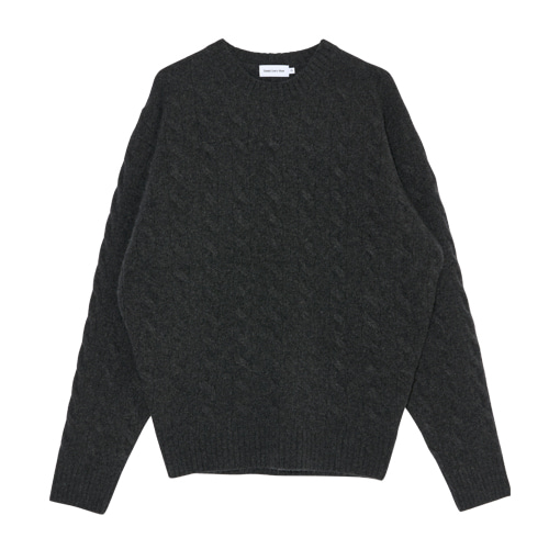 Cozy Wool Cashmere Cable Knit (Dark Grey)