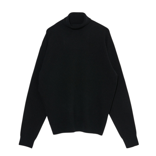 Relaxed W/C Turtle Neck Knit  (Black)
