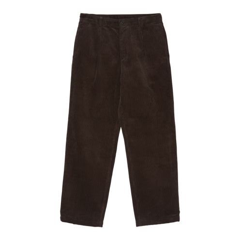 Relaxed 1 Pleat Corduroy Pants (Dark Brown)