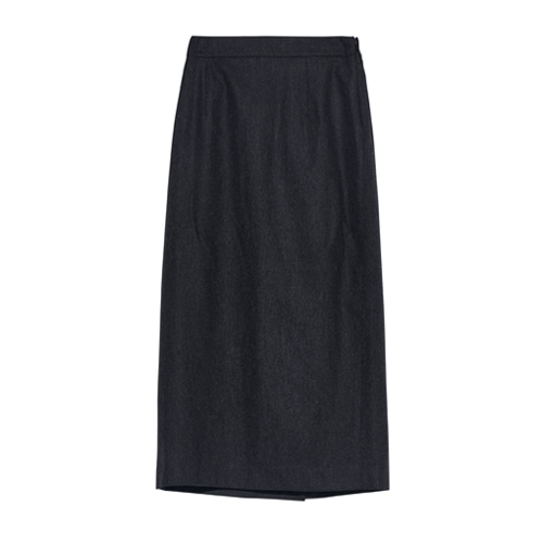 Relaxed Cashmere Wool Skirt (Dark Grey)