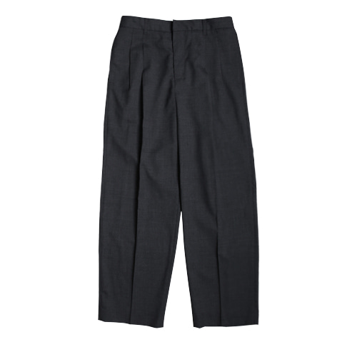Tropical Wool Wide Pants (Dark Grey)