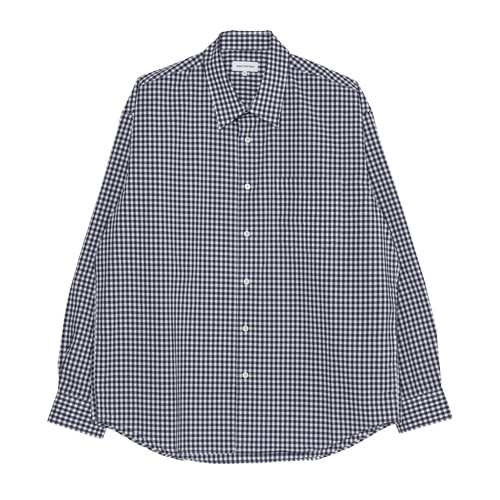 Relaxed Gingham Check Shirts (Dark Navy)