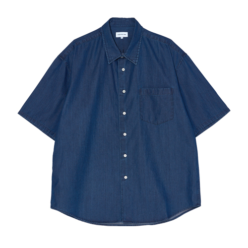 Short Sleeved Denim Shirts (Blue)