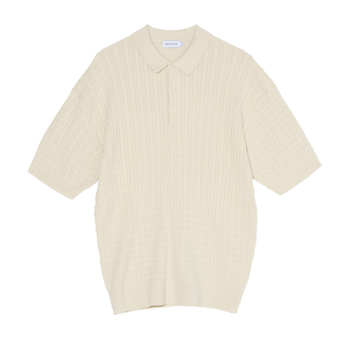3B Cable Half Sleeved Collar Knit (Sand Beige)