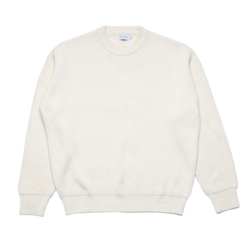 [2/25 예약배송] Crew Neck Cotton Rib Knit (Cream)