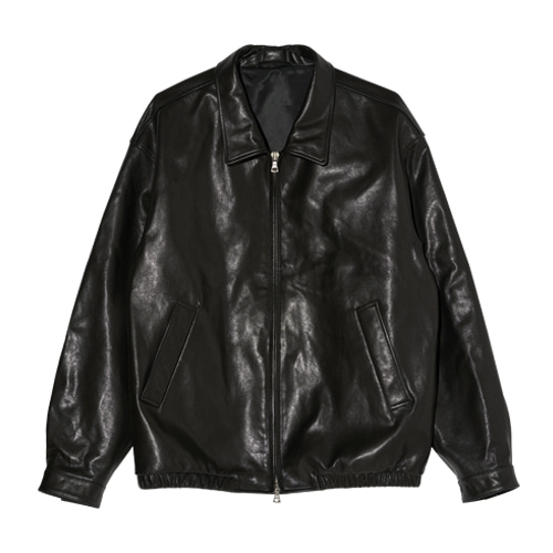 [SEW] Leather Blouson Jacket (Black)