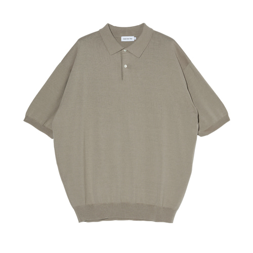 Easy Half Sleeved Collar Knit (Taupe)