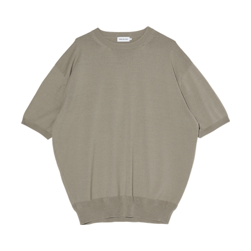 Easy Half Sleeved Round Neck Knit (Taupe)