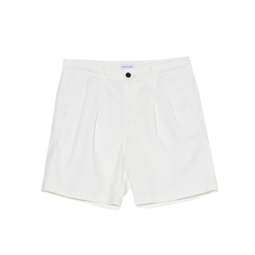 Relaxed 2 Pleats Shorts (White)