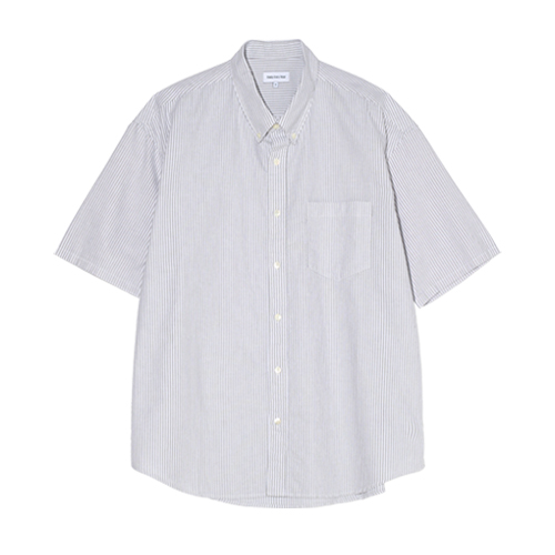 [6/5 예약배송] Short Sleeved Oxford Shirts (Light Grey Stripes)