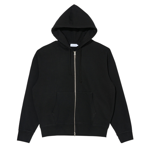 Relaxed Hood Zip Up (Black)