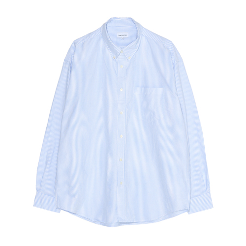 Relaxed Oxford Striped B/D Shirts (Sky Blue)