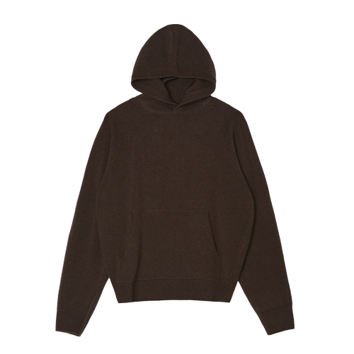 Cozy Wool Cashmere Hood  Knit (Brown)