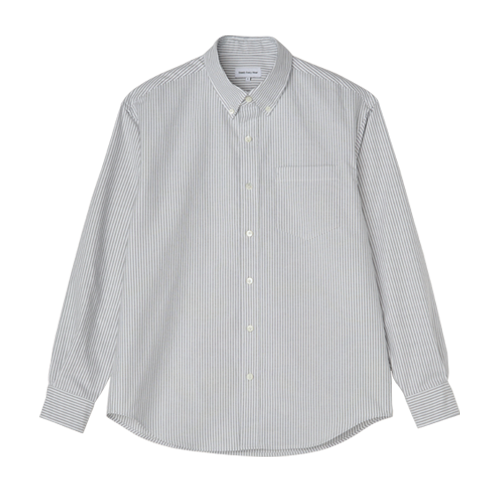 Relaxed Oxford Striped B/D Shirts (Light Grey)