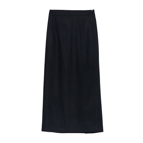 Relaxed Cashmere Wool Skirt (Black)
