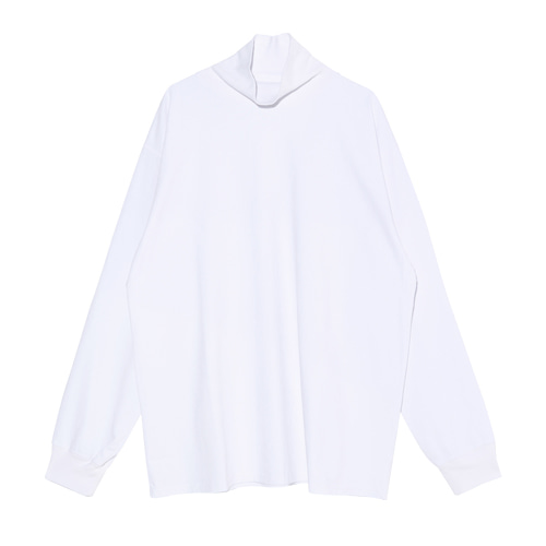 High Neck L/S Daily T-shirts (White)